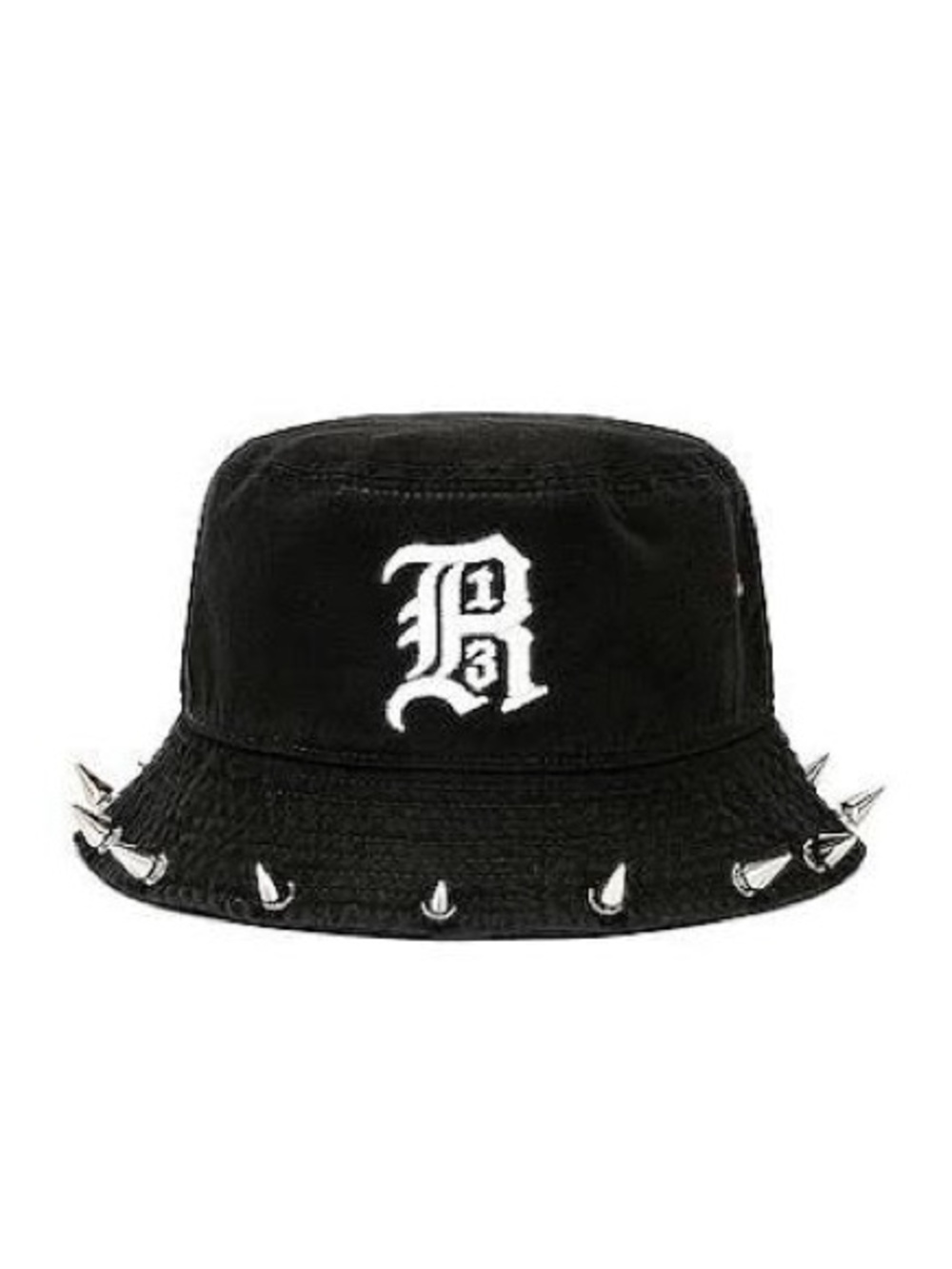 R13 Black Studded Spiked Bucket Hat